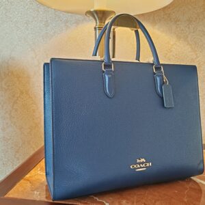 maggie tote bag de coach, gold/deep blue